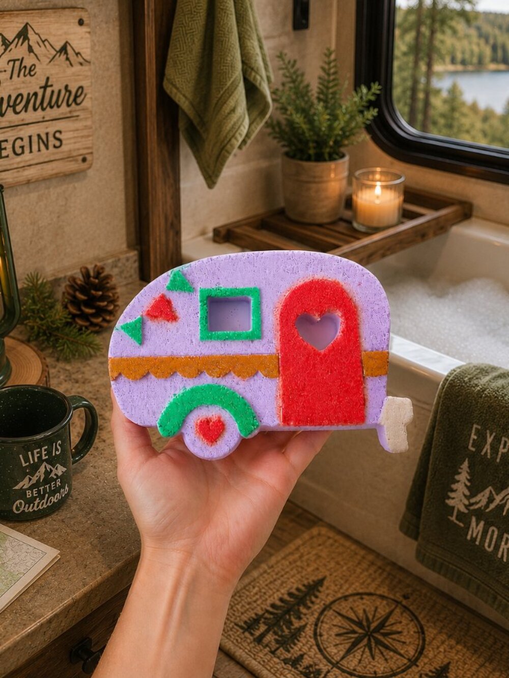 Handmade Camper Bath BombXL Butterfly Garden Scent RV Camping Spa Gift Self Care
